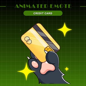 Animiertes Katzen Creadit Karten Emote | Süße Katze Twitch Emote - Discord Emote | Kick Emote - Meme Emote für Streamer & Gamer | Toe Bohne Emote
