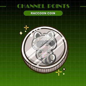 Stream Raccoon Coin Channel Point | Grey Channel Points For Twitch - Twitch Channel Points Icon -  Raccoon Badges | Raccoon Emotes Twitch