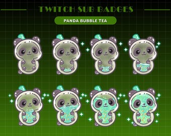 Emblemas de Panda para Twitch, YouTube e Discord | Emblemas Kawaii para Streamers (Download Digital)