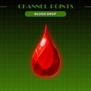 Ruby Gemstone Blood Drop Channel Point Icon | Stream Emote | Twitch Badges | Channel Point Redeem | Stream Reward | Channel Point For Twitch