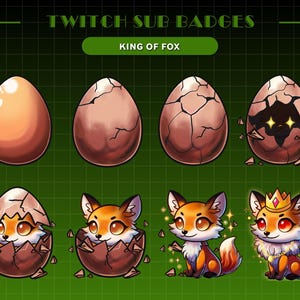 8xFox Sub Badges| Twitch Sub Badges | Twitch Badges | Twitch Bit Badges | Sub Badges Fox | Fox Badges for Kick, Discord, YouTube...