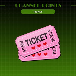 Pink Stream Ticket Channel Point | Pink Channel Points For Twitch - Twitch Channel Points Icon - Ticket Badges | Ticket Sticker