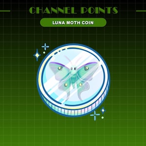 Luna Moth Coin Twitch Channel Point Icon | Butterfly Streamer-belöningsikon (digital nedladdning)