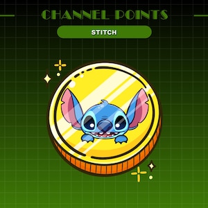 Stream Stitch Channel Points - Gold Coin Channel Points  - Twitch Channel Points Icon - Stitch Channel Points - Stitch Emote Twitch
