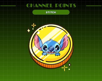 Icona Stitch Gold Coin Channel Points per Twitch/Discord / Icona Gamer Reward (download digitale)