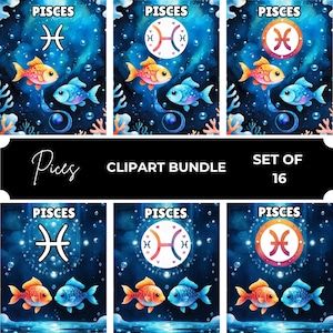Pices Zodiac png Bundle, Horoscope png, Astrology clipart, horoscope signs, Fantasy Clipart, Celestial clipart, zodiac sublimation