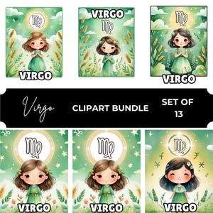 Virgo Zodiac png Bundle, Horoscope png, Astrology clipart, horoscope signs, Fantasy Clipart, Celestial clipart, zodiac sublimation