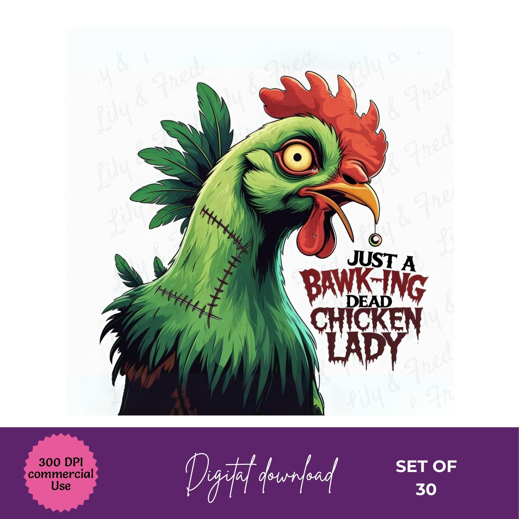 ハロウィンの鶏のPNGクリップアート：面白い不気味な鶏のデザイン（デジタルダウンロード） - Etsy 日本, image size:2000x2000