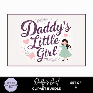 PNG-bundel Daddy&#39;s Little Girl: shirtontwerpen voor peuters (digitale download)