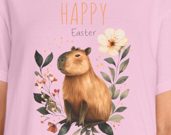 Happy Easter Capybara Shirt: Comfort Colors Tee
