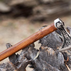 Perfect Throwing Axe Carving Axe On Carbon Steel head Axe Beautiful Viking STYLE  Axe Christmas Gift for him For Father