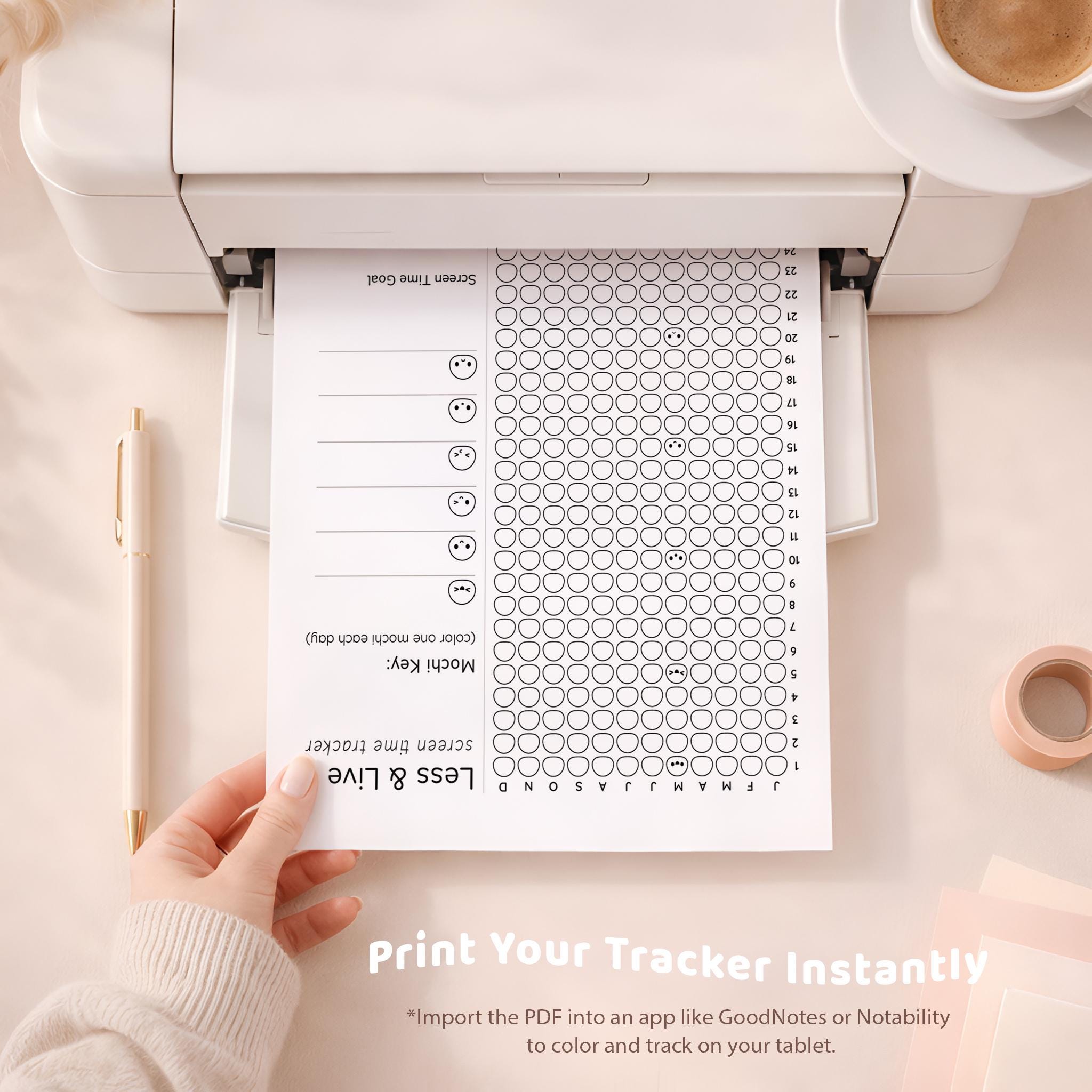 Tracking For Less Screen Time Tracker Printable, Phone Usage Tracker, Less & Live Tracker ...