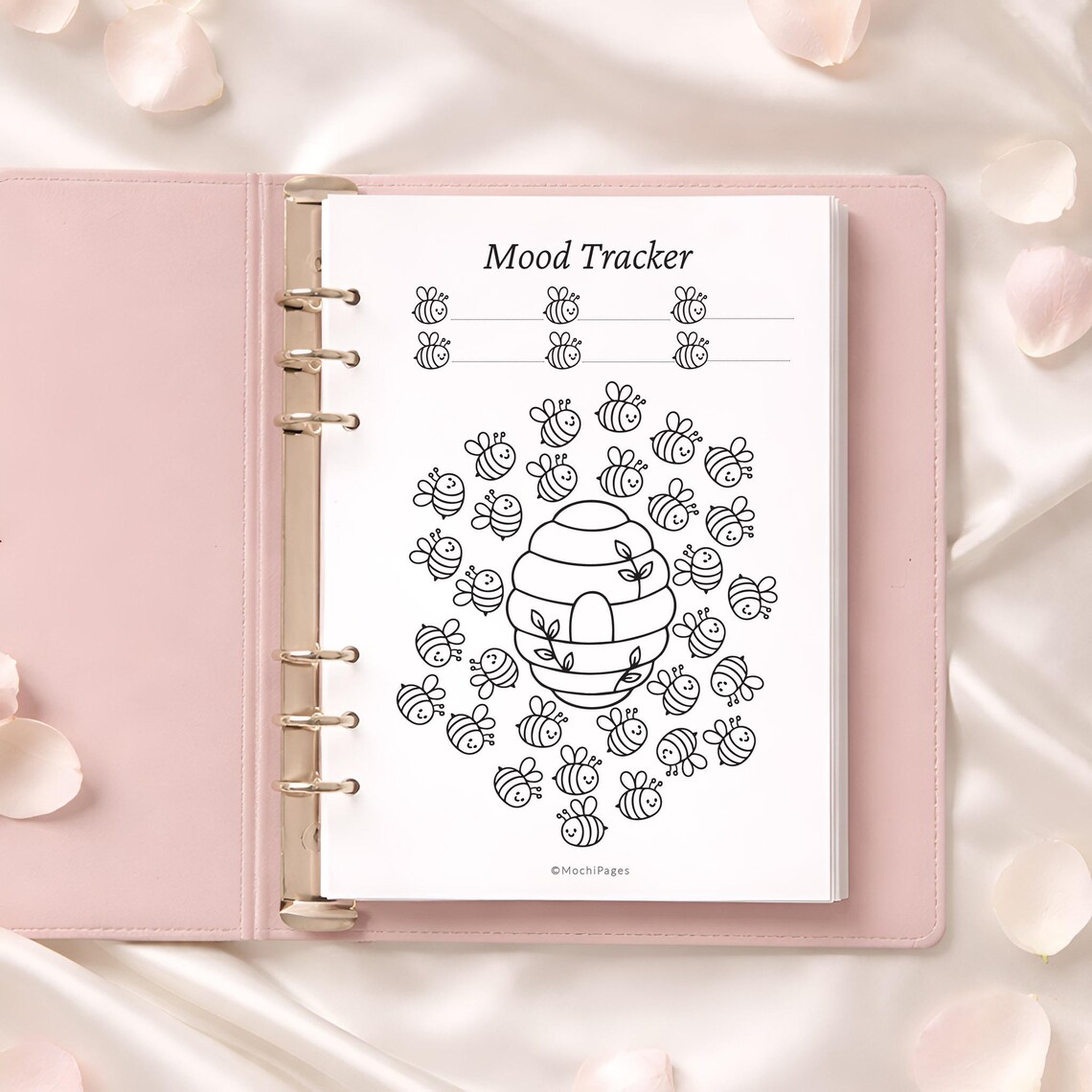 Bee Mood Tracker Printable | Spring Coloring Mood Log | A5 A4 US Letter ...