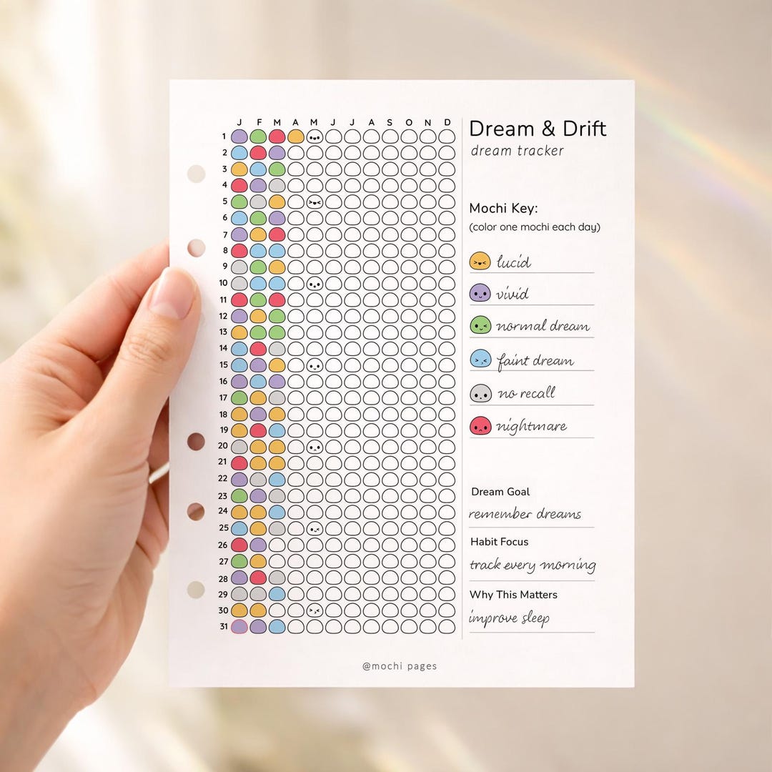 Dream Tracker Printable, Sleep Dream Tracker, Dream Journal Tracker, Dream & Drift Tracker ...