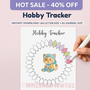 Hobby Tracker - Hobby Journal - PRINTABLE Journal Page - Habit Tracker - Fun Tracker - Wellness Tracker - Wellness Journal - Daily Activity