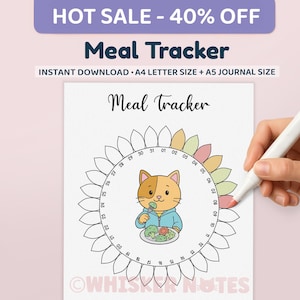 Meal Tracker - Eating Tracker - PRINTABLE Journal Page - Planner Page - Food Journal - Food Log - Food Tracker - Food Diary  - Diet Tracker