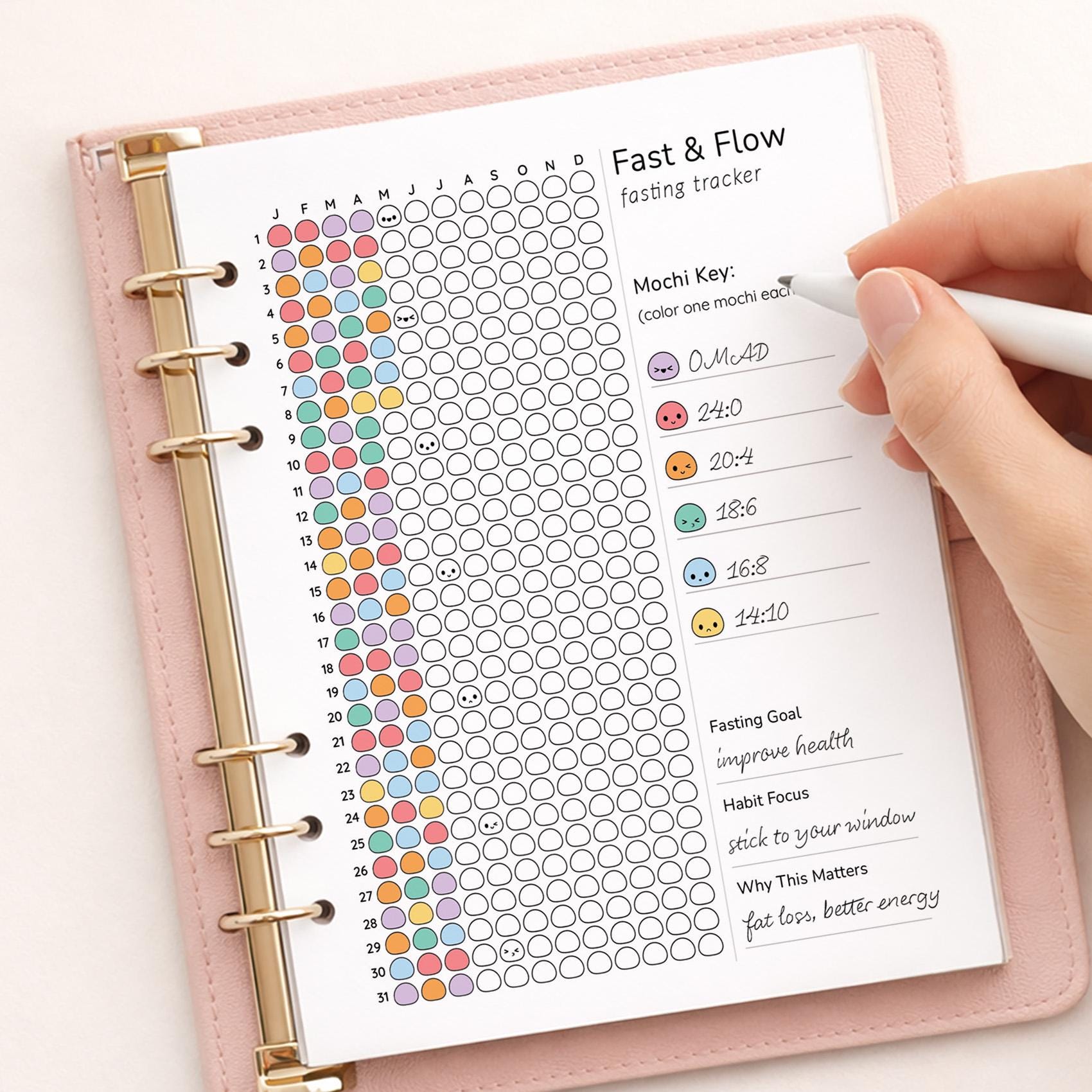 Fasting Tracker Printable, Intermittent Fasting Tracker, Fast & Flow ...