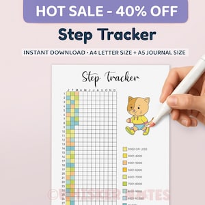 Step Tracker Yearly - Track Steps - PRINTABLE Journal Page - Planner Page - Fitness Tracker - Health Tracker - Fitness Goal - Step Goal