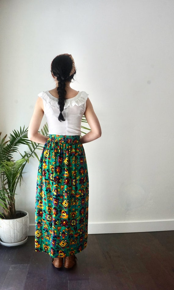 MAXI PRAIRIE Skirt  with Pockets . Vintage 80s SO… - image 8