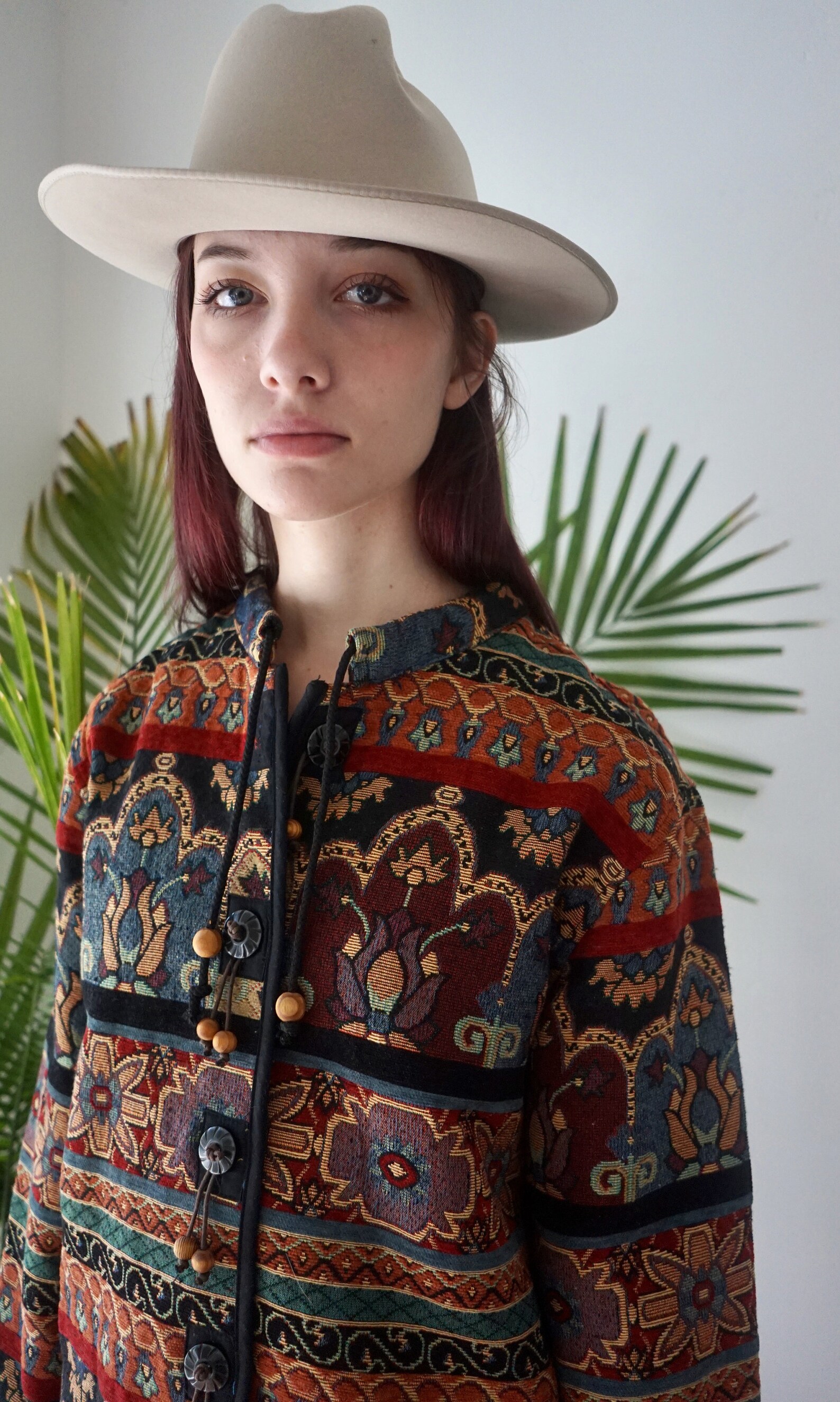 TAPESTRY Jacket . Vintage 90s BOXY Jacket . Womens Blanket Etsy