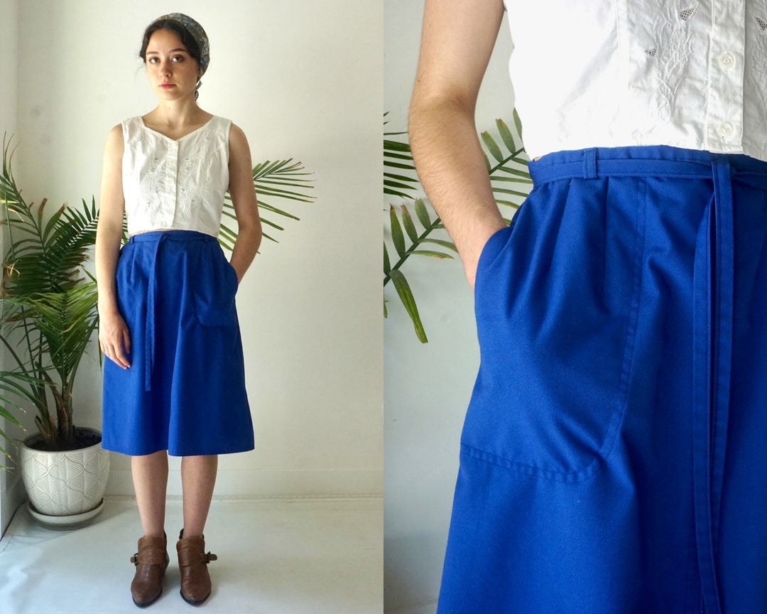 70s WRAP Skirt . Vintage Midi Skirt . WRAP AROUND Skirt . High Etsy