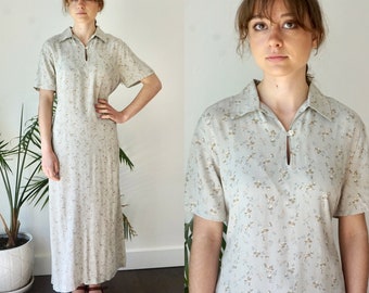 TIE BACK Dress. Vintage 90s GRUNGE Dress .  FloraL Rayon Dress