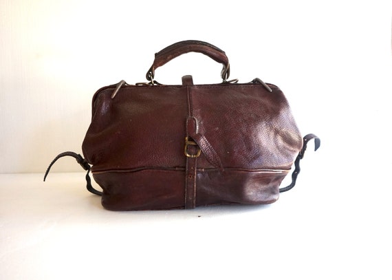 old leather satchel
