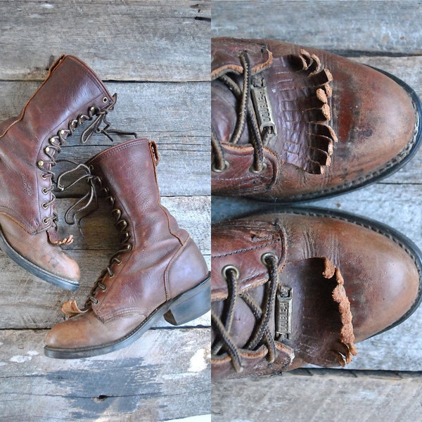 Roper Boots Size 7  //  Womens Kiltie Boots Sz 37.5   //  THE LOGGER