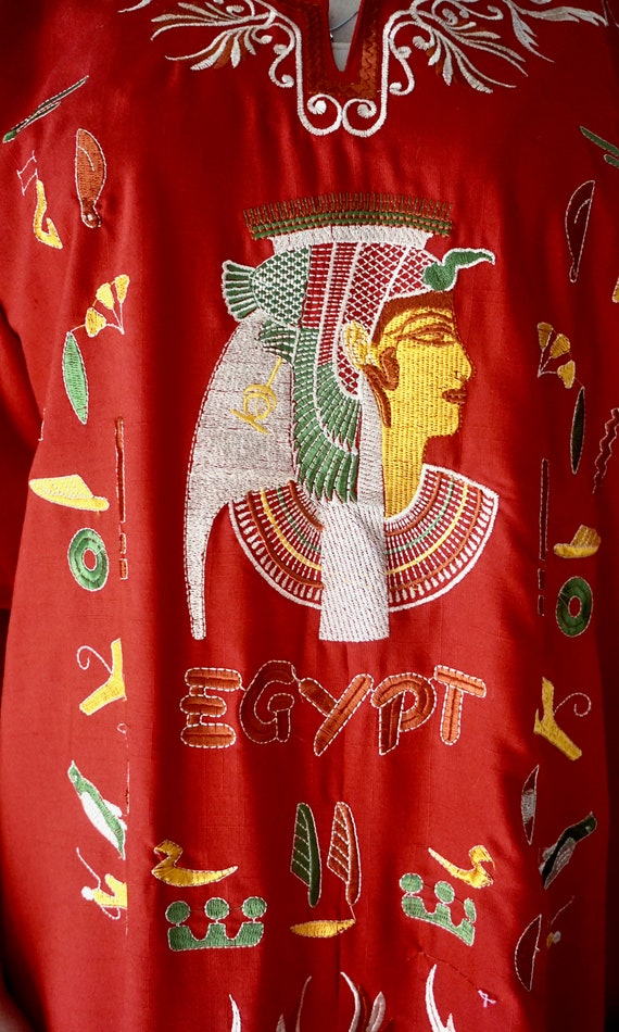 EGYPTIAN KAFTAN . Vintage 70s Caftan Dress . Hipp… - image 2