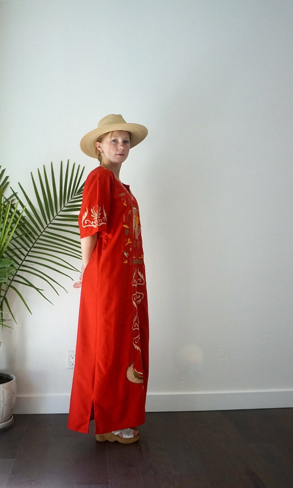 EGYPTIAN KAFTAN . Vintage 70s Caftan Dress . Hipp… - image 9