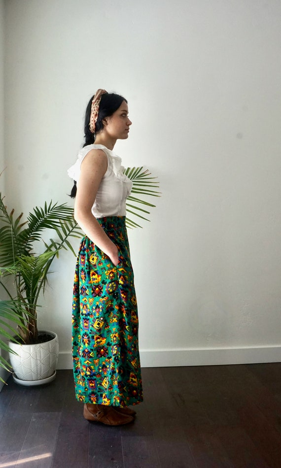 MAXI PRAIRIE Skirt  with Pockets . Vintage 80s SO… - image 7