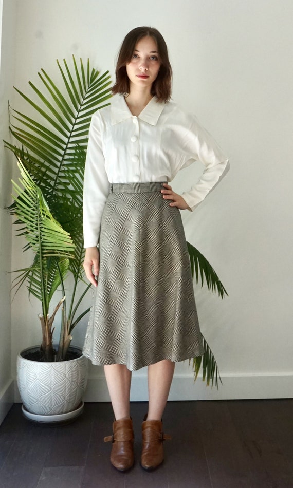 EvAn PiCoNe WOOL Midi Skirt . PLAID Wool Skirt . … - image 3