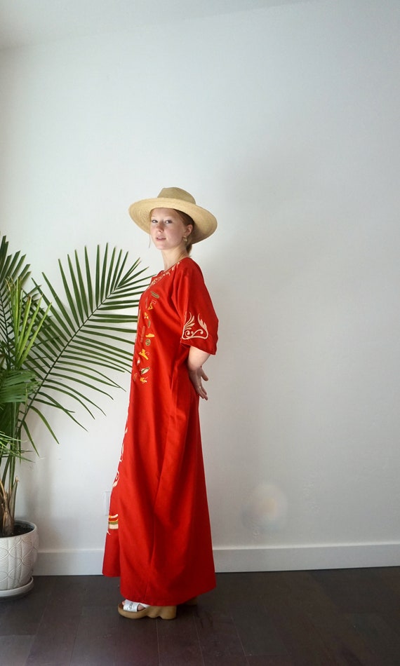 EGYPTIAN KAFTAN . Vintage 70s Caftan Dress . Hipp… - image 5