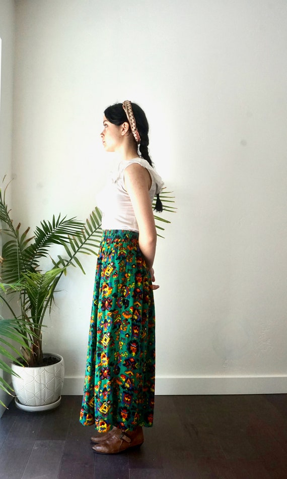 MAXI PRAIRIE Skirt  with Pockets . Vintage 80s SO… - image 6