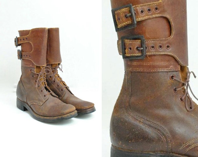 Paratrooper Boots Size 7men 8 Wom // Lace up Boots // JUMP BOOTS Etsy