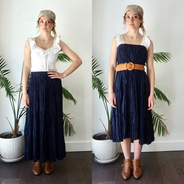 BROOMSTICK Skirt . Vintage 90s WESTERN MAXi Skirt . Long GYPSY Skirt . Strapless  Dress