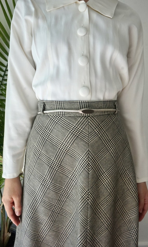 EvAn PiCoNe WOOL Midi Skirt . PLAID Wool Skirt . … - image 2