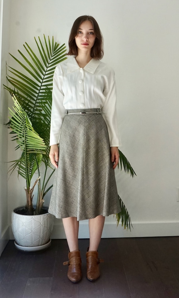 EvAn PiCoNe WOOL Midi Skirt . PLAID Wool Skirt . … - image 8