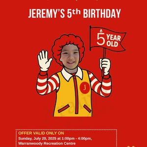 Mcdonalds party theme invitation