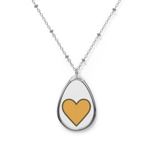 Yellow heart necklace cute pendant, pastel charm love gift jewelry for girls teens friendship token minimalist kawaii style accessory