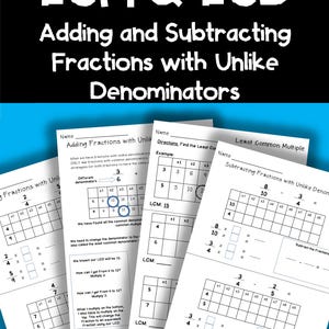 5th Grade Fractions Bundle w/ Improper Mixed Number LCD & Multiplying Fractions