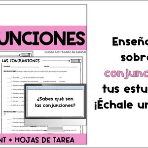 Bundle Preposiciones y conjunciones | Spanish Conjunctions and Prepositions