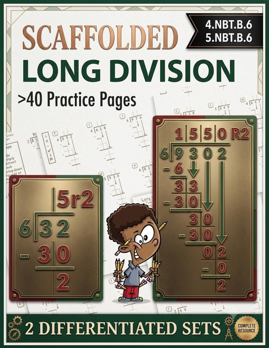 Scaffolded Long Division Practice Pages - a Unit of Differentiated ...
