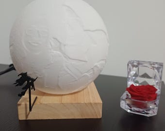 Personalisierte Mondlampe mit Foto oder Text – Einzigartiges Nachtlicht – Besonderes Geschenk für Paare, Familie, Freunde