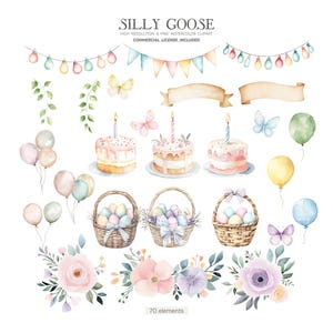 Silly Goose Clipart Vintage Spring Cottagecore Cute Whimsical ...