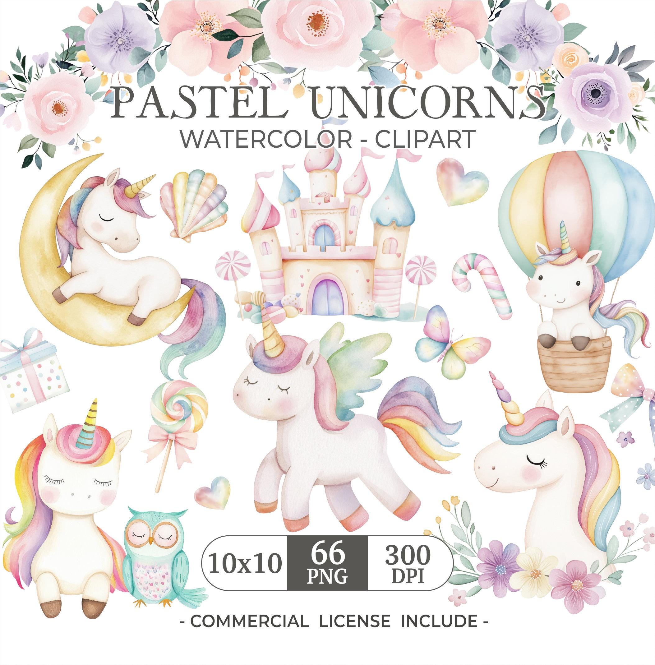 Unicorn Clipart - Watercolor - Cute Unicorn Png - Unicorn Clipart ...