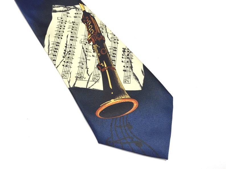 woodwind musical instrument Band Jazz concert Clarinet men neck tie NEW!!