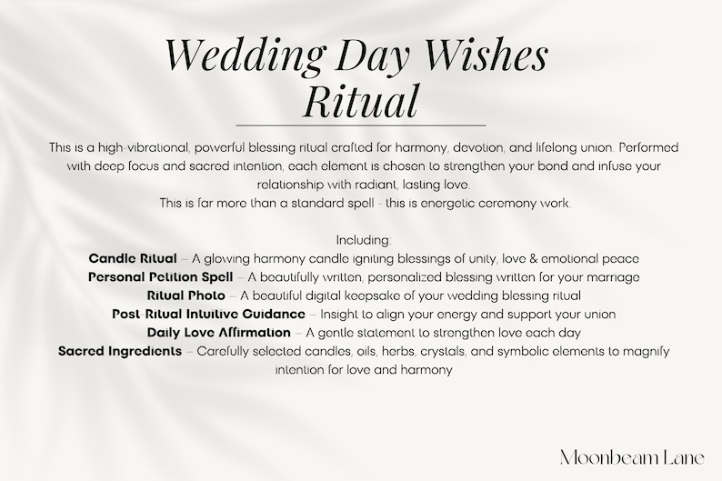 Wishes Ritual WEDDING DAY SPELL – Ritual Spell - Love, Harmony & Lifelong Union ...
