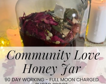 Community Love-potje honingzoet | Lopende kaarsmagie werkt, volle maan opgeladen