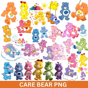 Bundle SVG d'ours de soins, cliparts d'ours de soins, badges de ventre d'ours de soins, lot Png d'ours de soins, décoration d'anniversaire, téléchargement immédiat, fichiers numériques